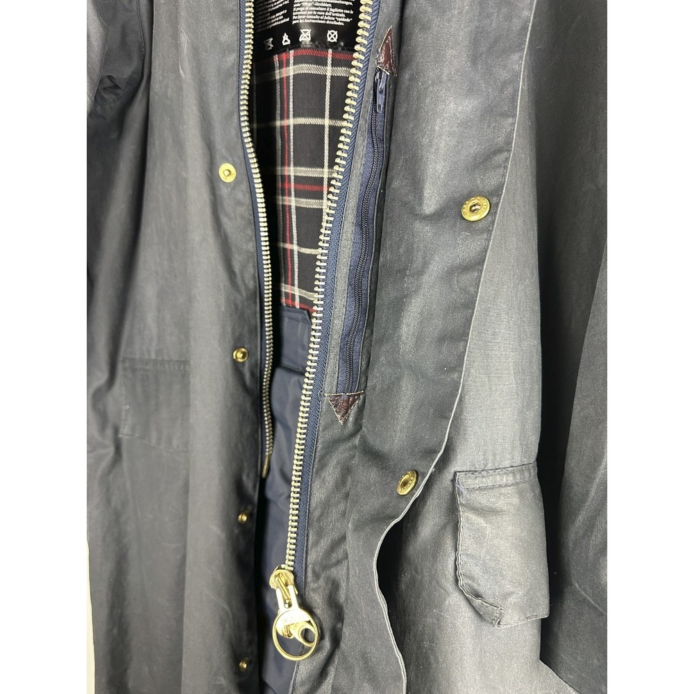 Vintage Barbour Burghley A170 Long Jacket Mens C42 Wax Equestrian Trench Coat - Picture 10 of 16